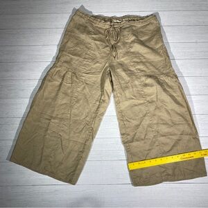 Soft Surroundings Gossamer Linen Wide Leg Cropped Pants Beachy Lagenlook Large